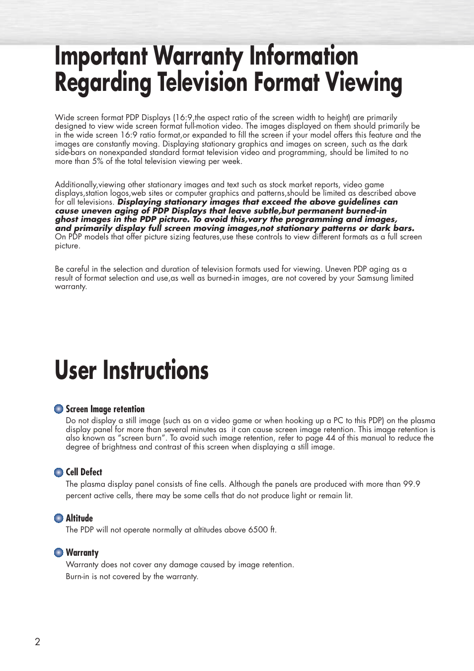 Samsung HPP5071X-XAA User Manual | Page 2 / 116