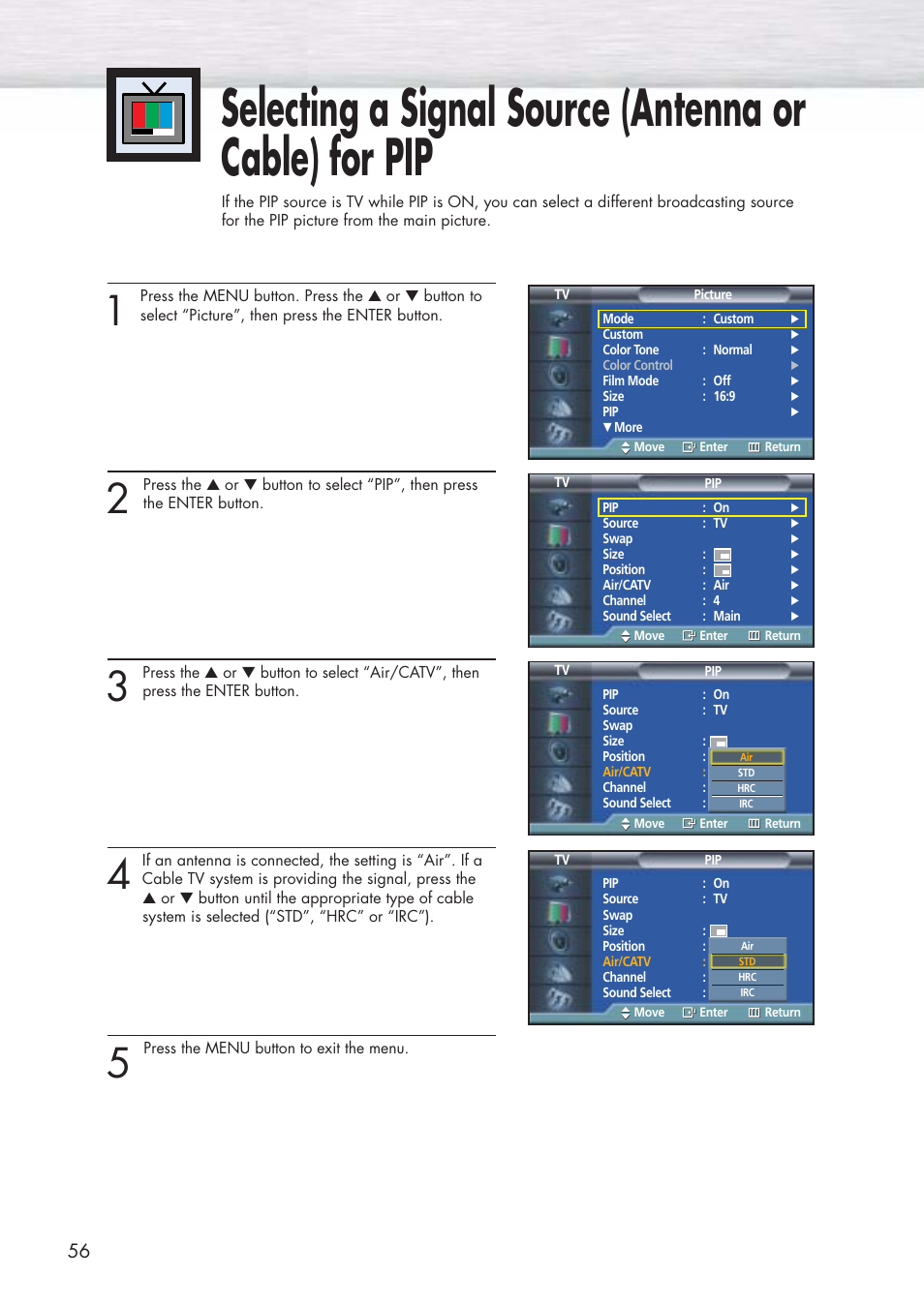 Samsung HPP5071X-XAA User Manual | Page 56 / 116