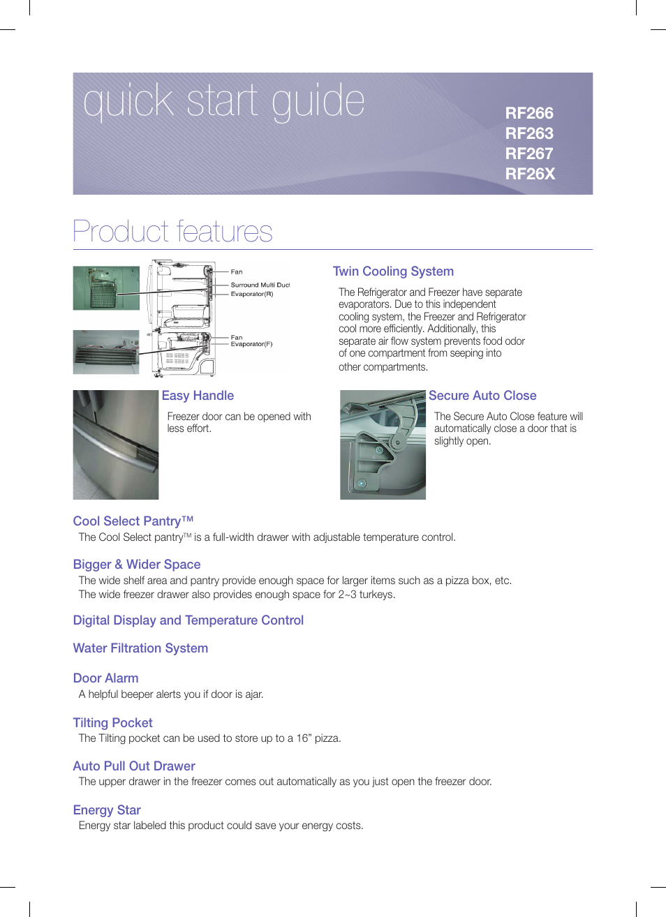 Samsung RF26XAEBP-XAA User Manual | 9 pages