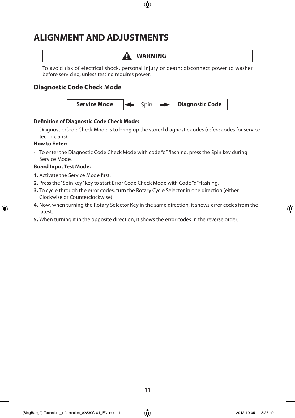 Alignment and adjustments | Samsung WF231ANW-XAA User Manual | Page 11 / 60