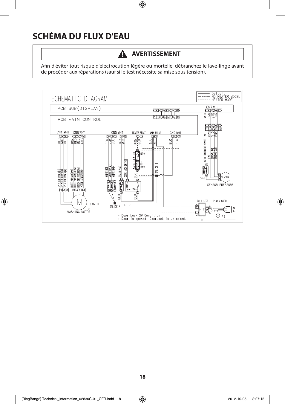 Schéma du flux d'eau | Samsung WF231ANW-XAA User Manual | Page 38 / 60