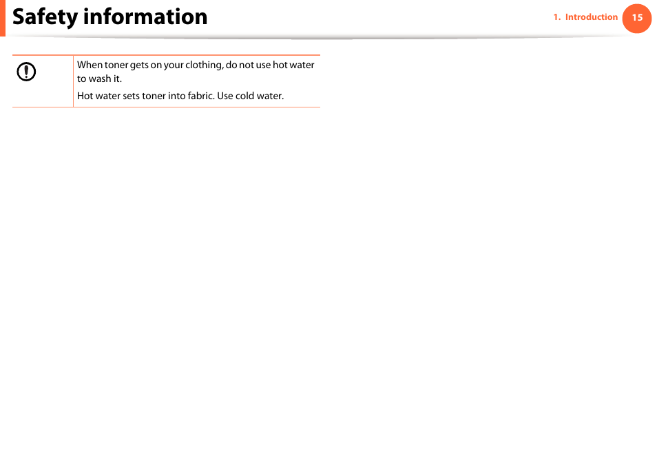 Safety information | Samsung ML-4512ND-XAA User Manual | Page 15 / 272