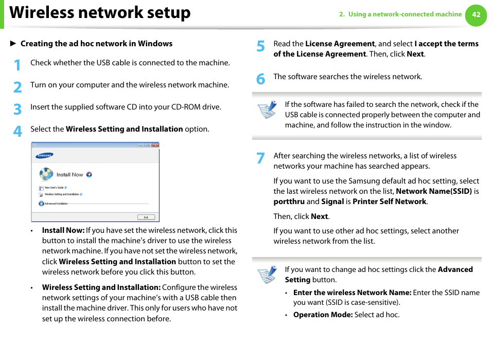 Wireless network setup | Samsung ML-4512ND-XAA User Manual | Page 168 / 272