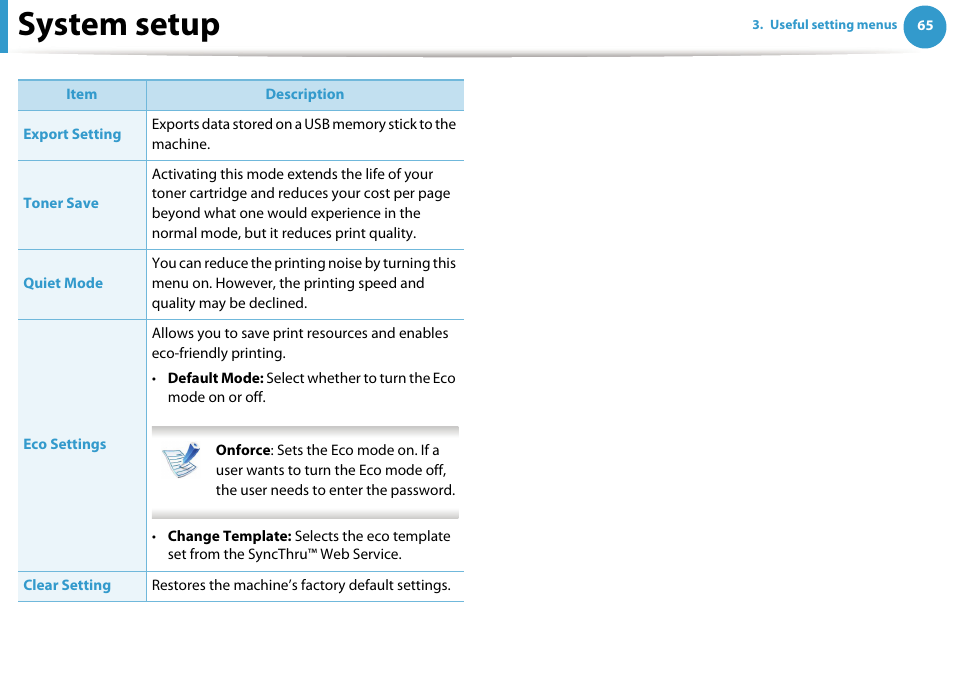 System setup | Samsung ML-4512ND-XAA User Manual | Page 191 / 272