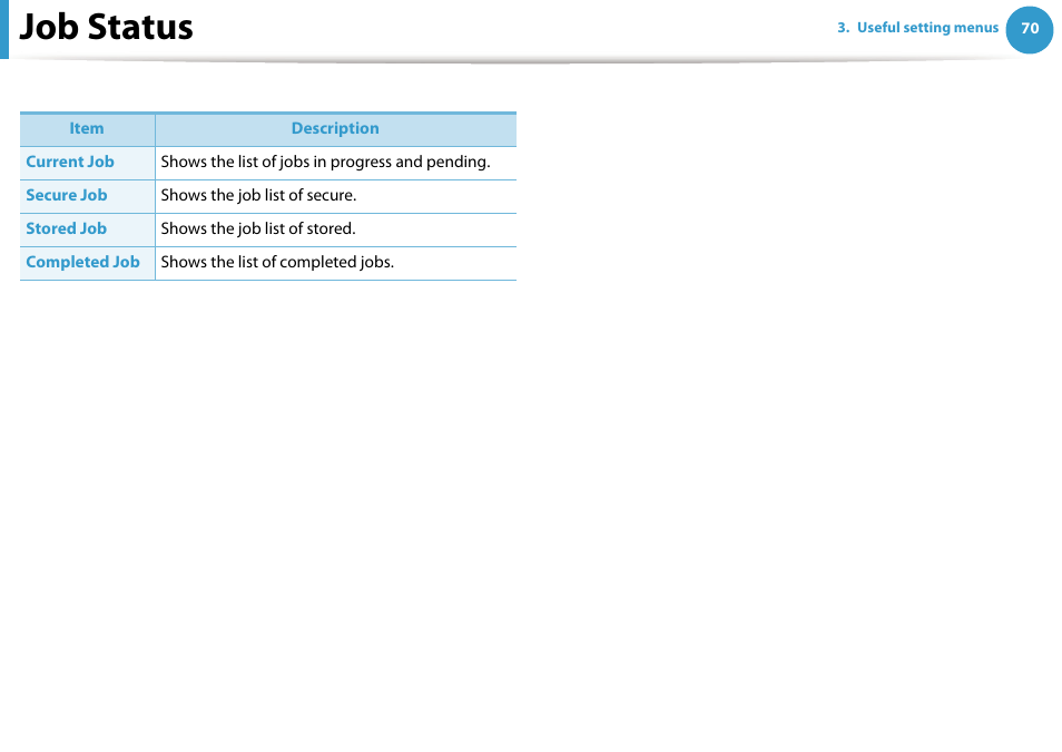 Job status | Samsung ML-4512ND-XAA User Manual | Page 196 / 272