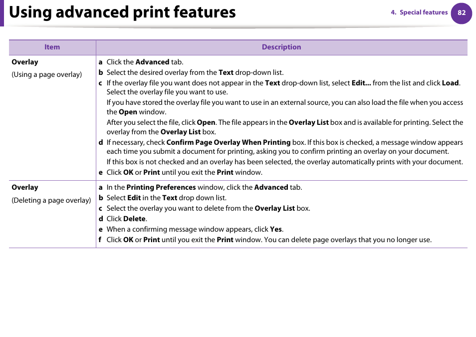 Using advanced print features | Samsung ML-4512ND-XAA User Manual | Page 208 / 272