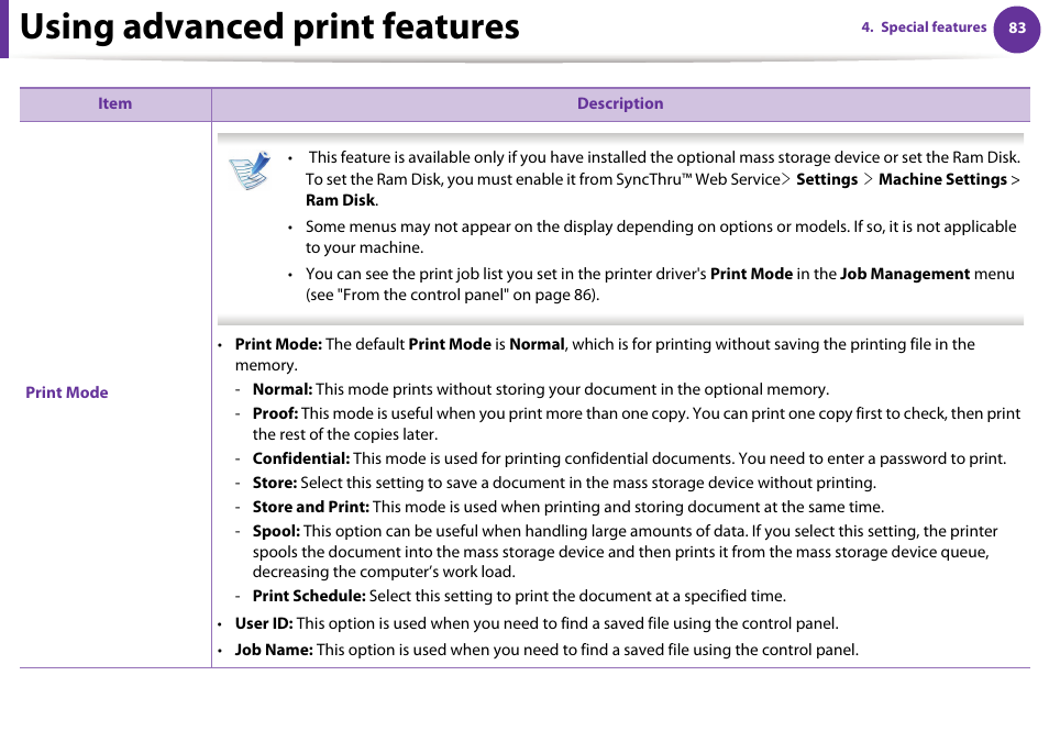 Using advanced print features | Samsung ML-4512ND-XAA User Manual | Page 209 / 272