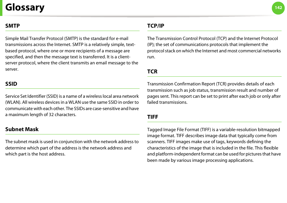 Glossary | Samsung ML-4512ND-XAA User Manual | Page 268 / 272