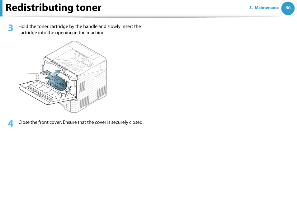 Redistributing toner | Samsung ML-4512ND-XAA User Manual | Page 60 / 272