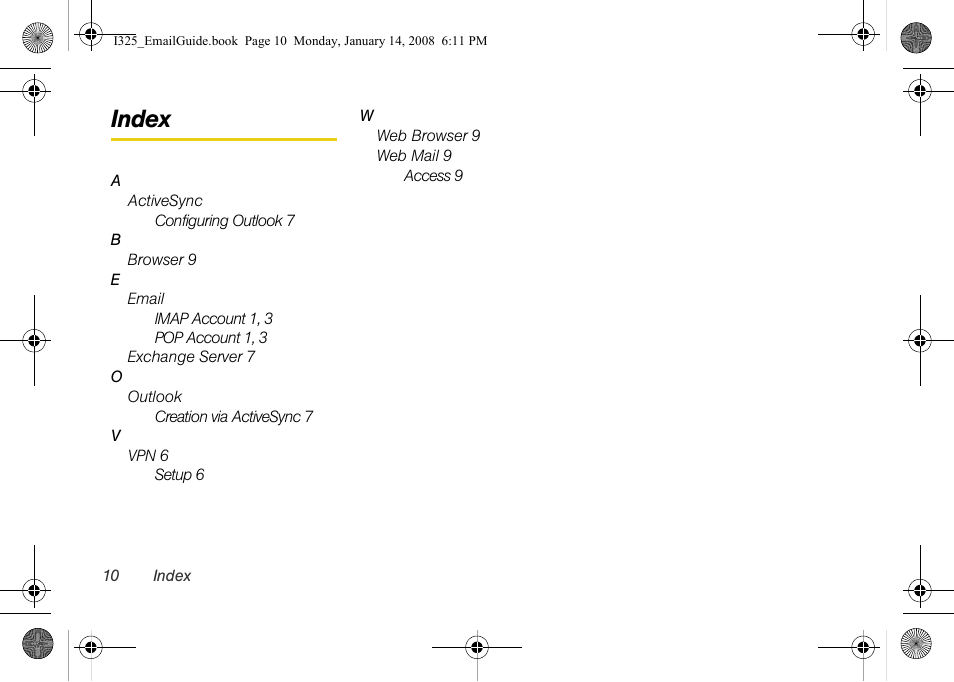 Index | Samsung SPH-I325DLASPR User Manual | Page 13 / 13