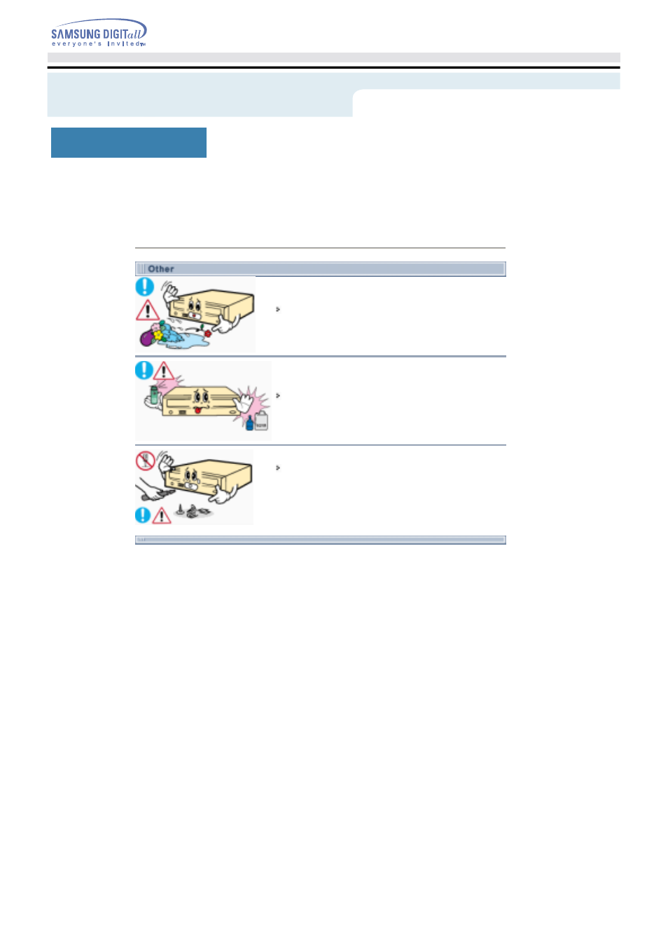 Other, Safety precaution | Samsung SH-R522C-BEWN User Manual | Page 6 / 24