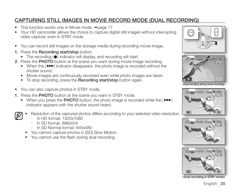 English _ 35 | Samsung SC-HMX20C-XAA User Manual | Page 47 / 135