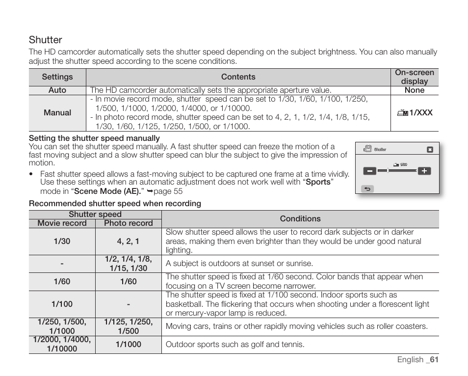 Shutter | Samsung SC-HMX20C-XAA User Manual | Page 73 / 135