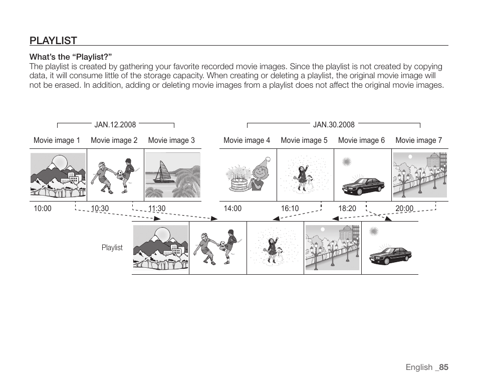 Playlist | Samsung SC-HMX20C-XAA User Manual | Page 97 / 135