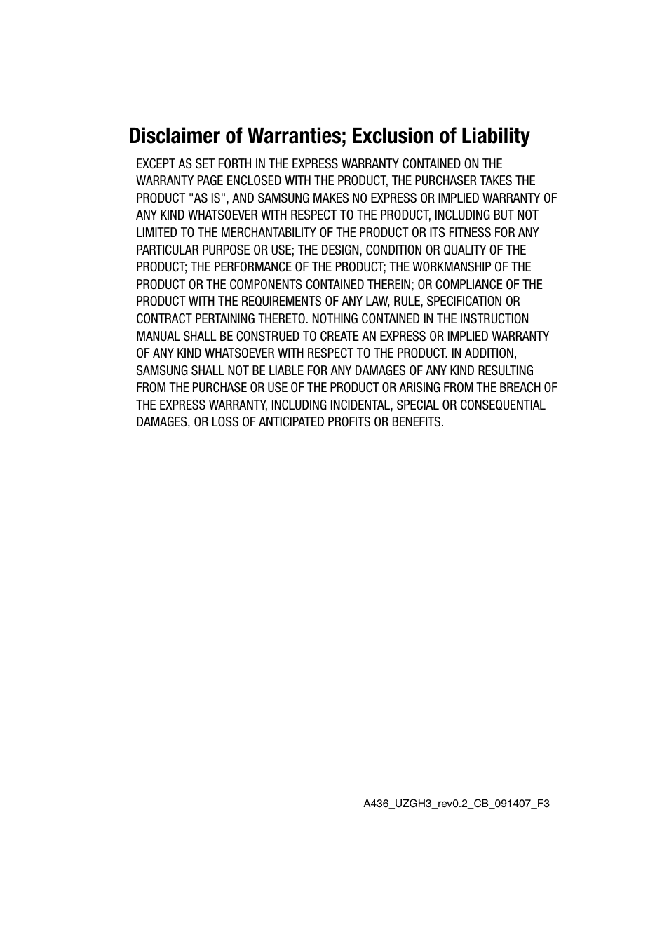 Disclaimer of warranties; exclusion of liability | Samsung SGH-A436ZKAGEN User Manual | Page 3 / 126