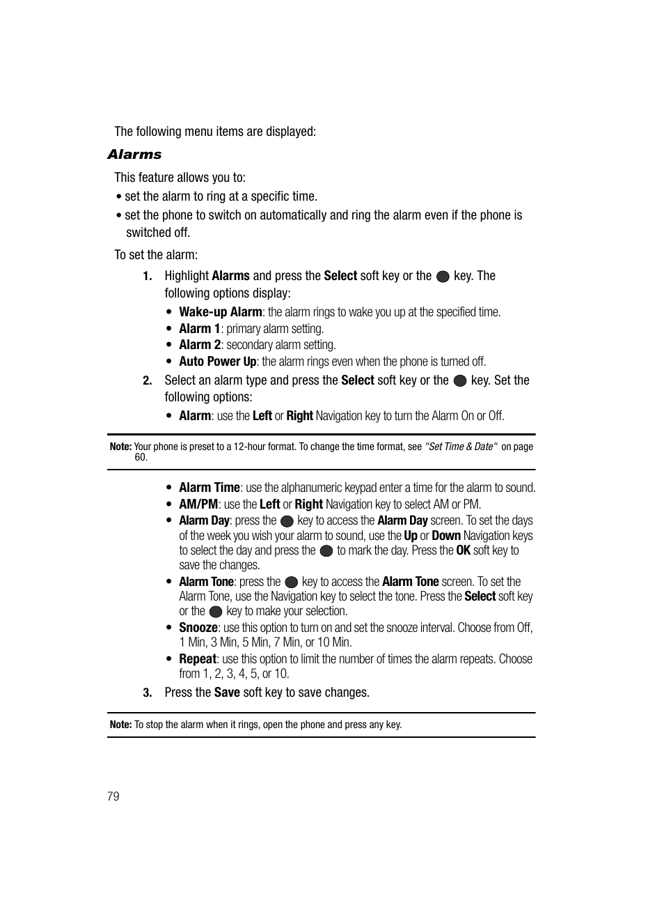 Alarms | Samsung SGH-A436ZKAGEN User Manual | Page 82 / 126