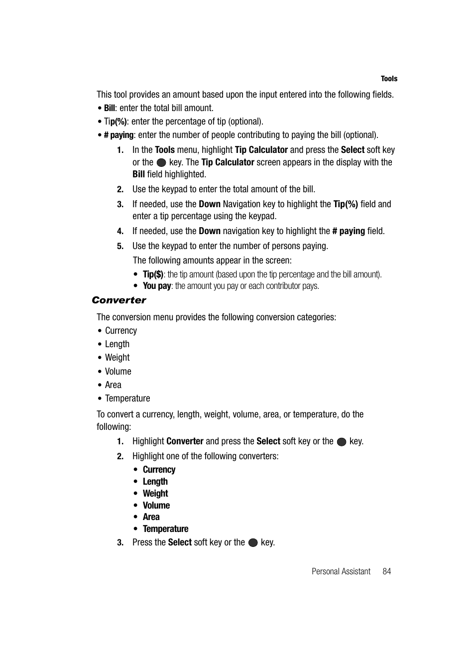 Converter | Samsung SGH-A436ZKAGEN User Manual | Page 87 / 126