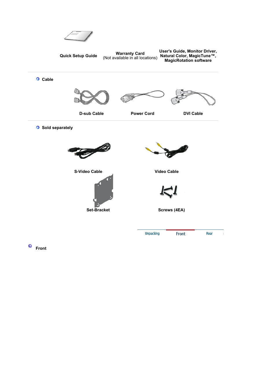 Front | Samsung LS21BRBAB-XAA User Manual | Page 10 / 79