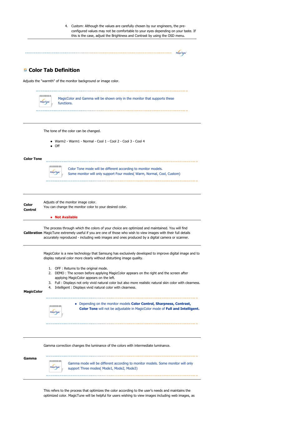 Color tab definition | Samsung LS21BRBAB-XAA User Manual | Page 46 / 79