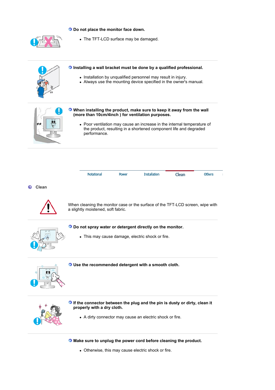 Clean | Samsung LS21BRBAB-XAA User Manual | Page 5 / 79