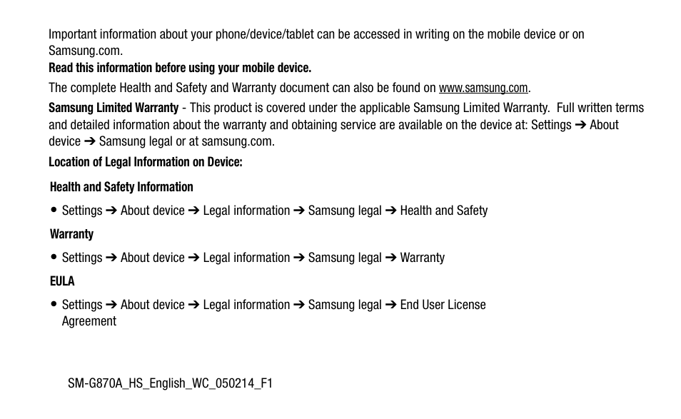 Samsung SM-G870ADGEATT User Manual | Page 2 / 19