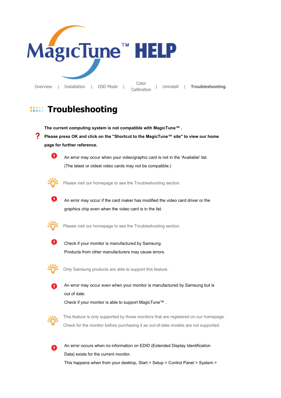 Troubleshooting | Samsung MJ19BSASQ-XBG User Manual | Page 116 / 189