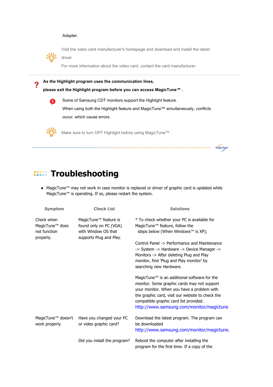 Troubleshooting | Samsung MJ19BSASQ-XBG User Manual | Page 118 / 189