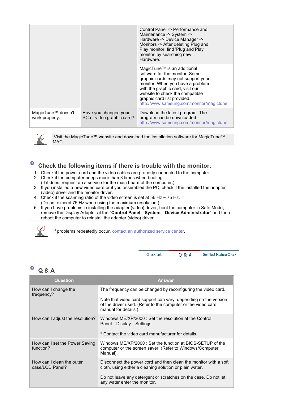 Q & a | Samsung MJ19BSASQ-XBG User Manual | Page 138 / 189