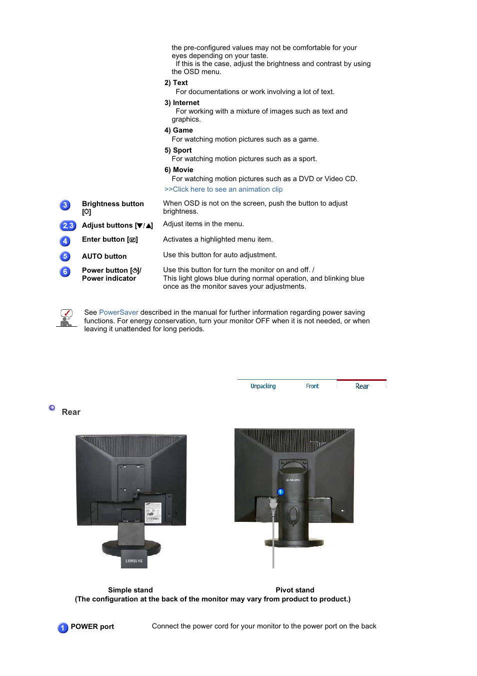 Rear | Samsung MJ19BSASQ-XBG User Manual | Page 24 / 189