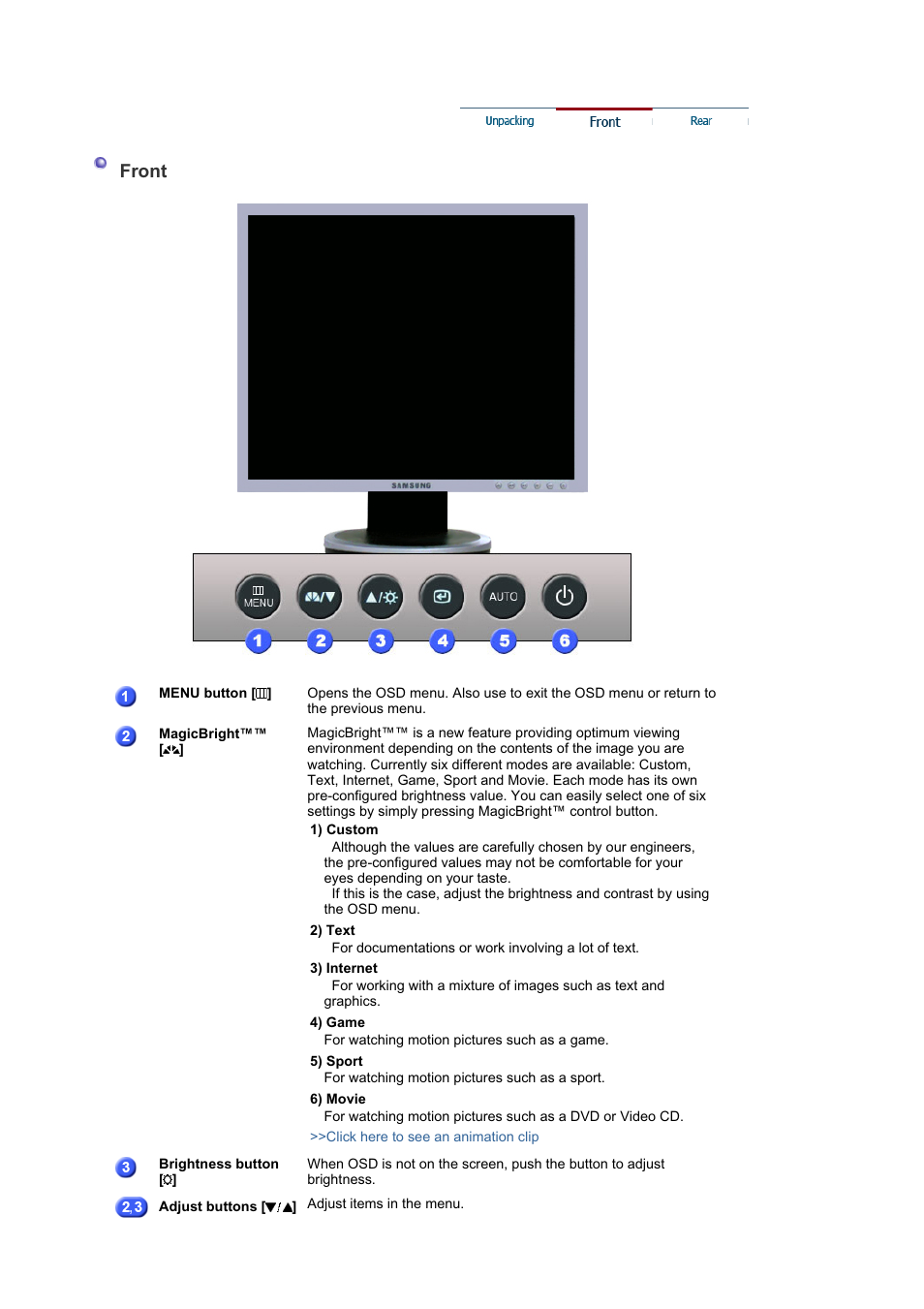 Front | Samsung MJ19BSASQ-XBG User Manual | Page 27 / 189