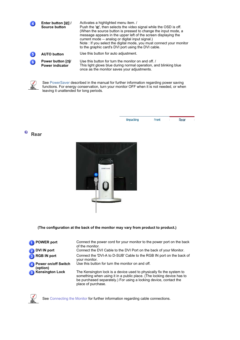 Rear | Samsung MJ19BSASQ-XBG User Manual | Page 28 / 189