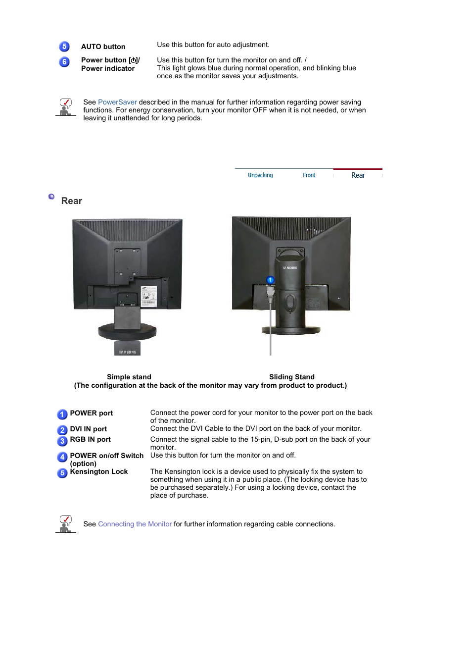 Rear | Samsung MJ19BSASQ-XBG User Manual | Page 32 / 189