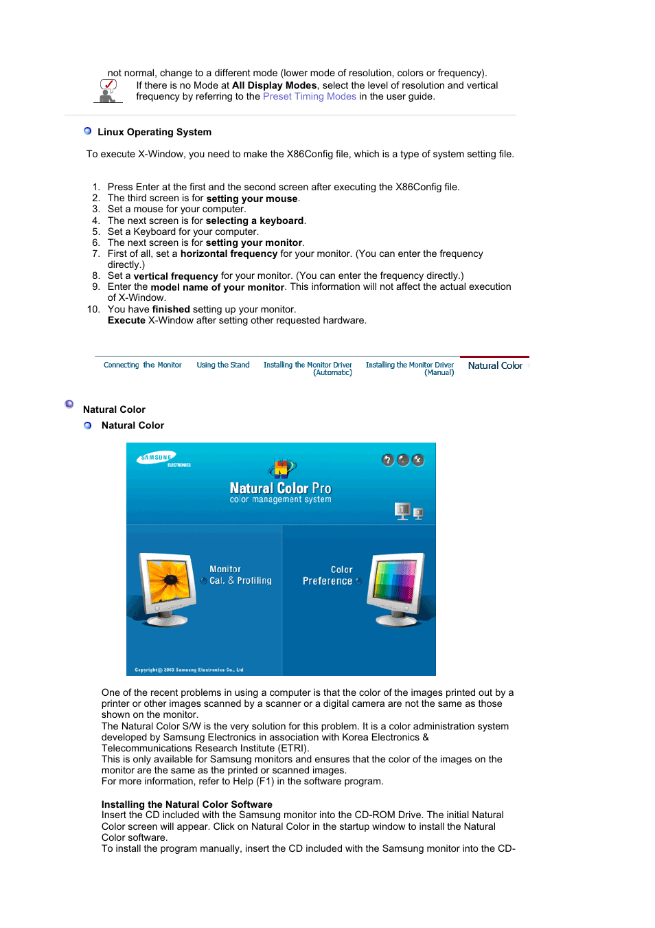 Natual color | Samsung MJ19BSASQ-XBG User Manual | Page 52 / 189