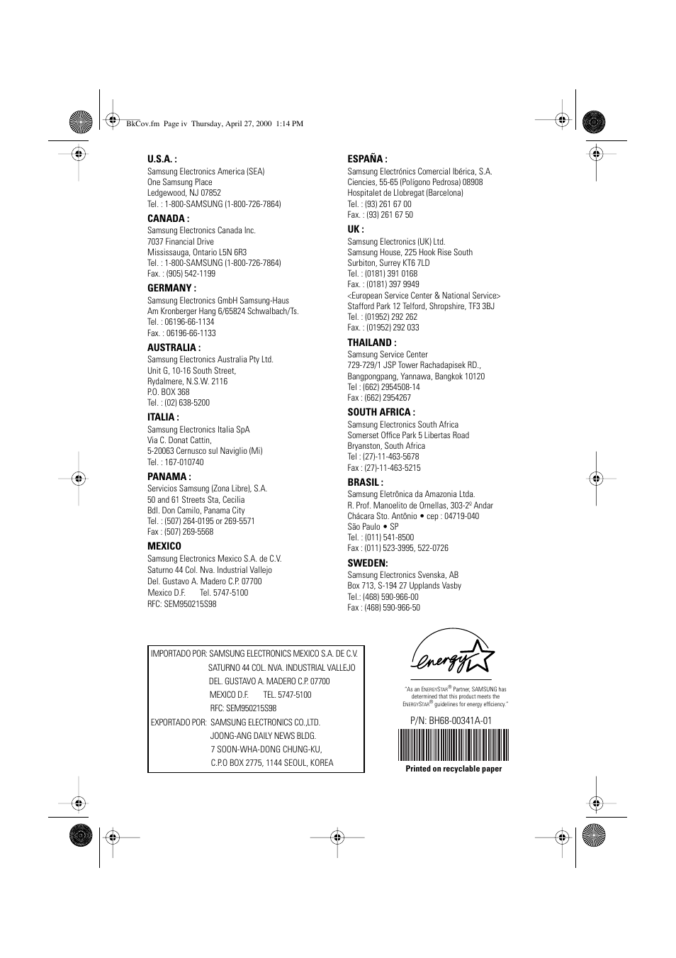 Samsung DT15VSPN-XBM User Manual | Page 11 / 11