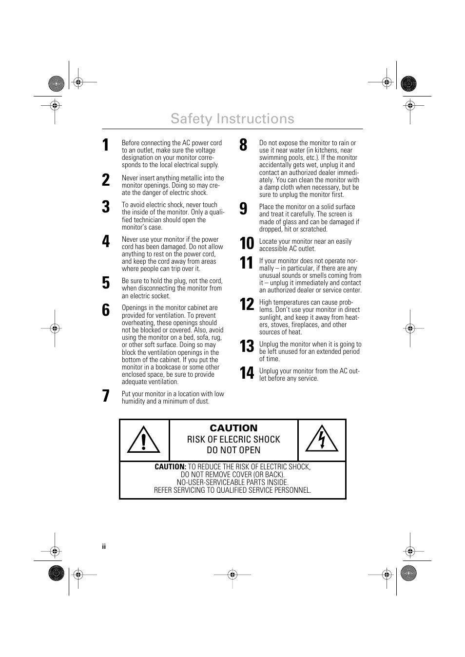 Safety instructions | Samsung DT15VSPN-XBM User Manual | Page 2 / 11