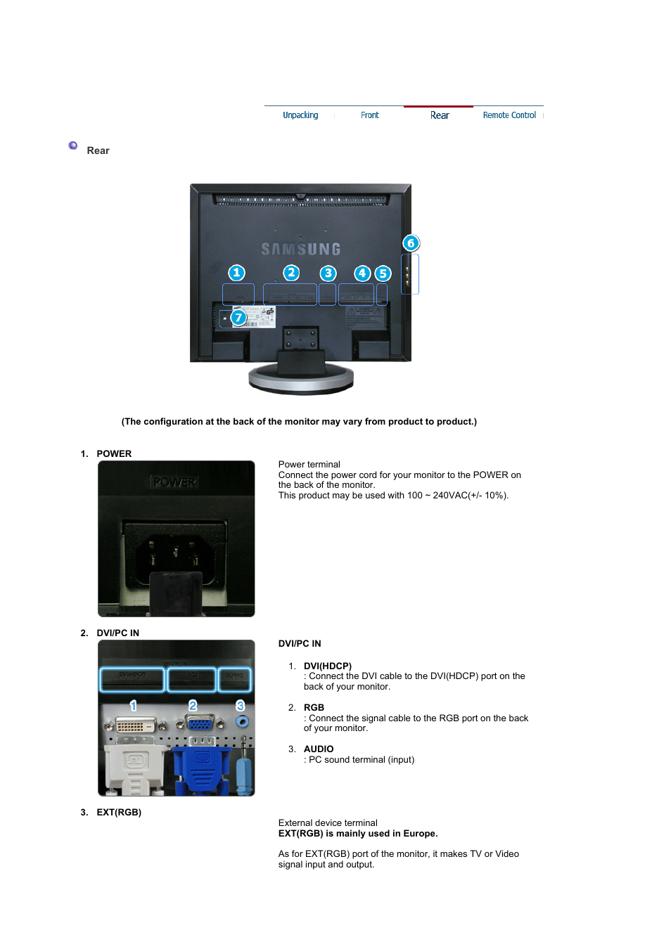Remote control | Samsung LS19DOWSS-XAA User Manual | Page 13 / 54