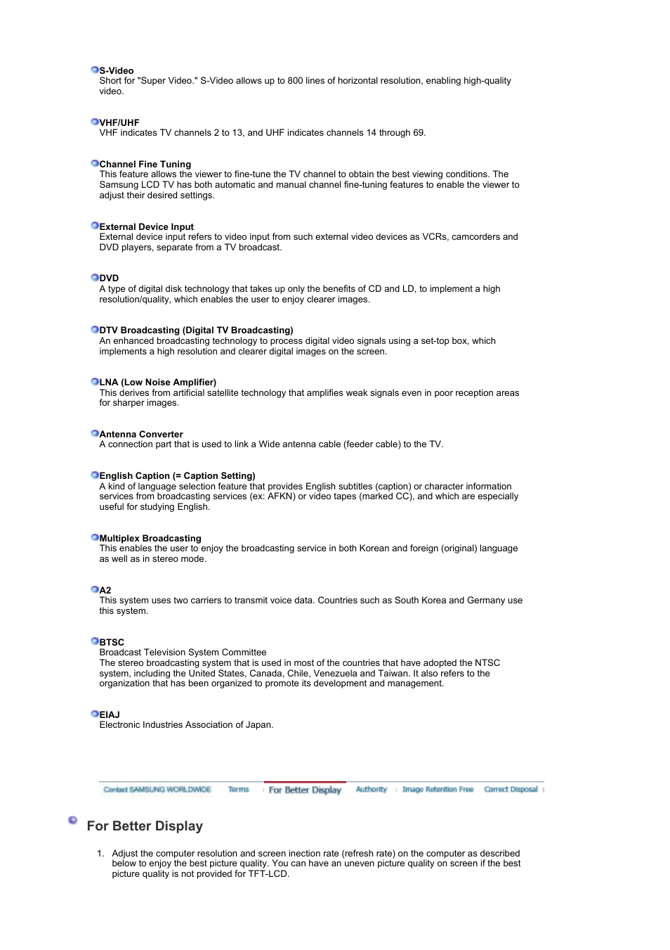 For better display | Samsung LS19DOWSS-XAA User Manual | Page 49 / 54