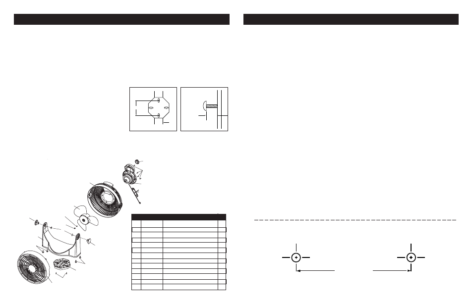 Superior inferior, Replacement parts list, Plantilla | Maintenance, Optional: wall-mounting configu- ration | Air King 4TM65A/9530A User Manual | Page 2 / 4