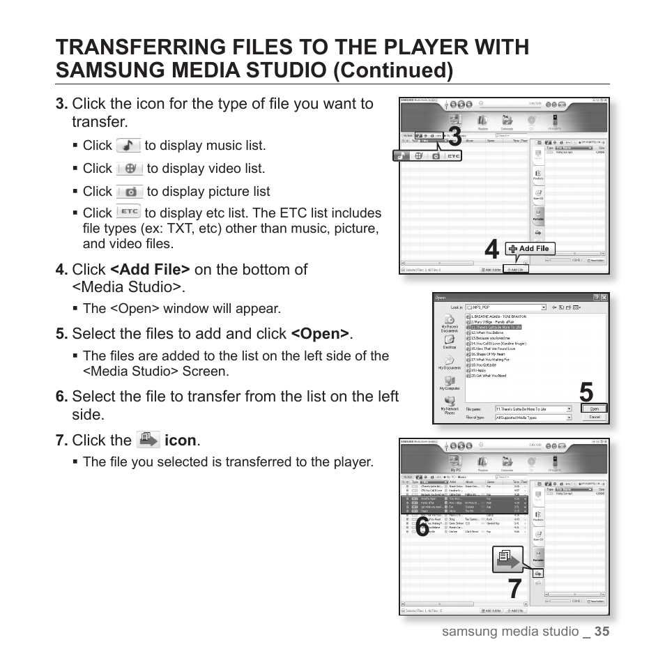 Samsung YP-S3JAB-XAA User Manual | Page 35 / 101