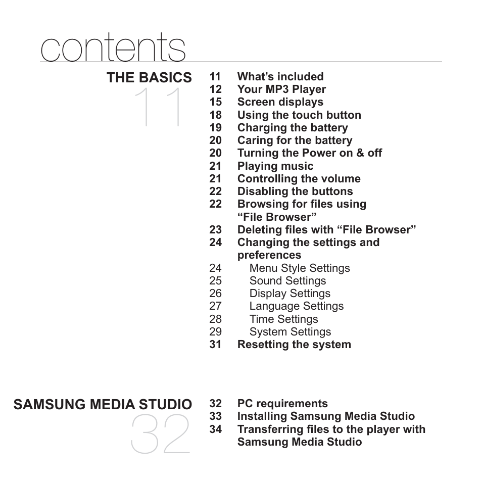 Samsung YP-S3JAB-XAA User Manual | Page 7 / 101