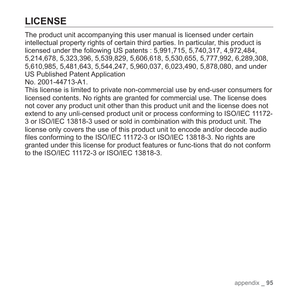 License | Samsung YP-S3JAB-XAA User Manual | Page 95 / 101