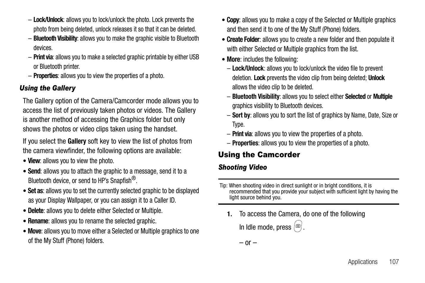 Using the camcorder | Samsung SGH-A767LBAATT User Manual | Page 111 / 164