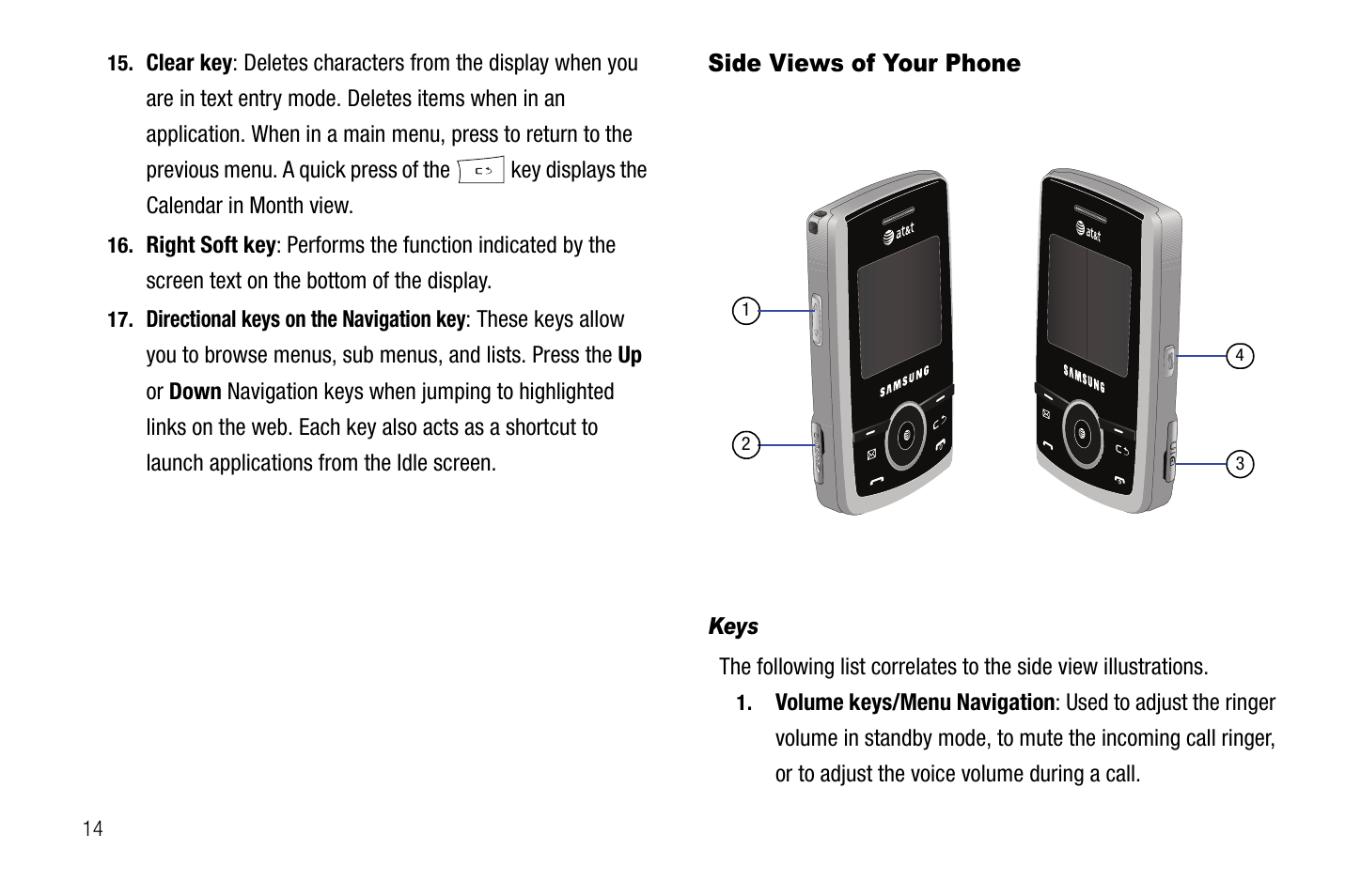 Side views of your phone | Samsung SGH-A767LBAATT User Manual | Page 18 / 164