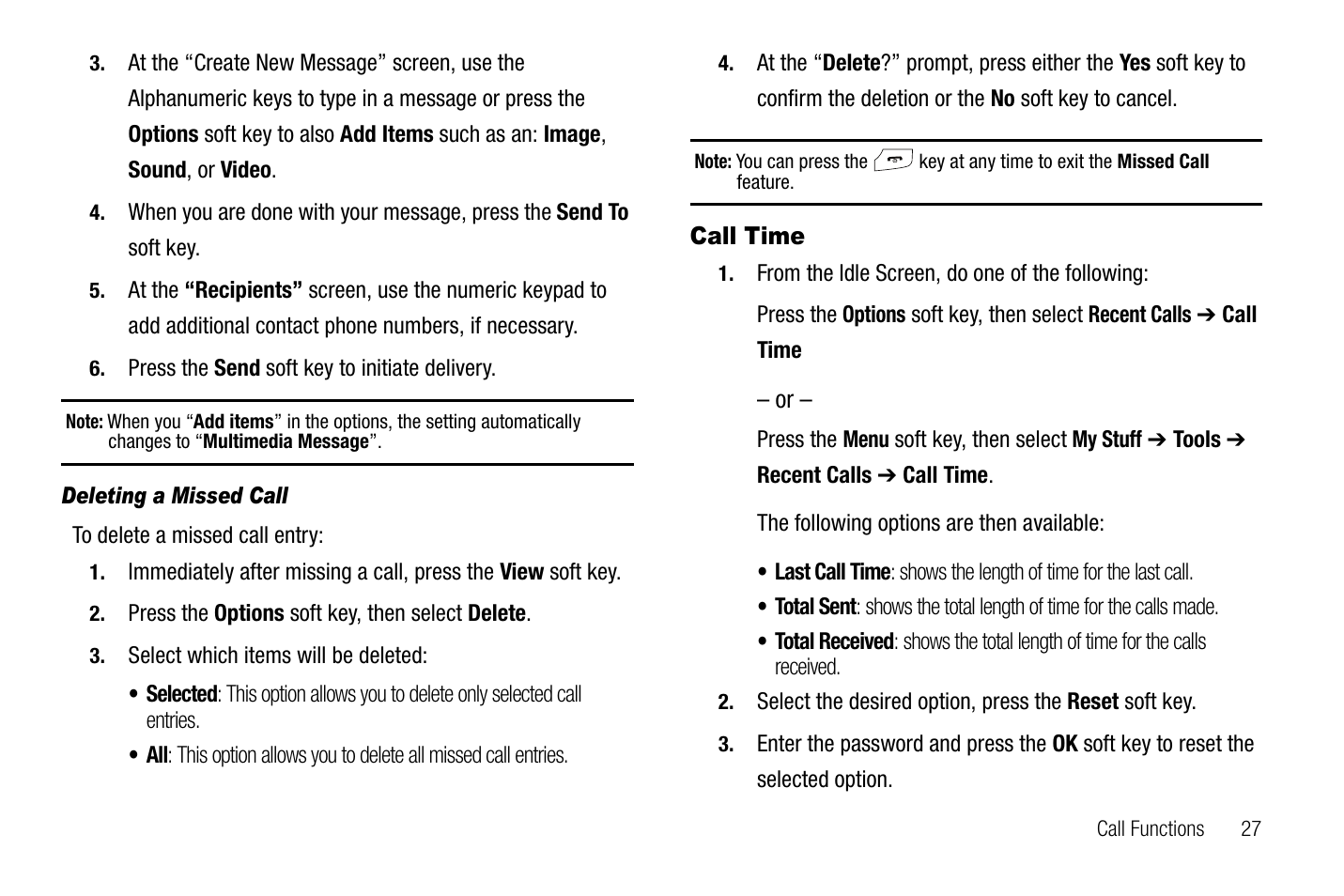 Call time | Samsung SGH-A767LBAATT User Manual | Page 31 / 164