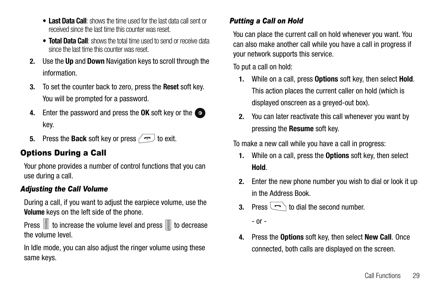 Options during a call | Samsung SGH-A767LBAATT User Manual | Page 33 / 164