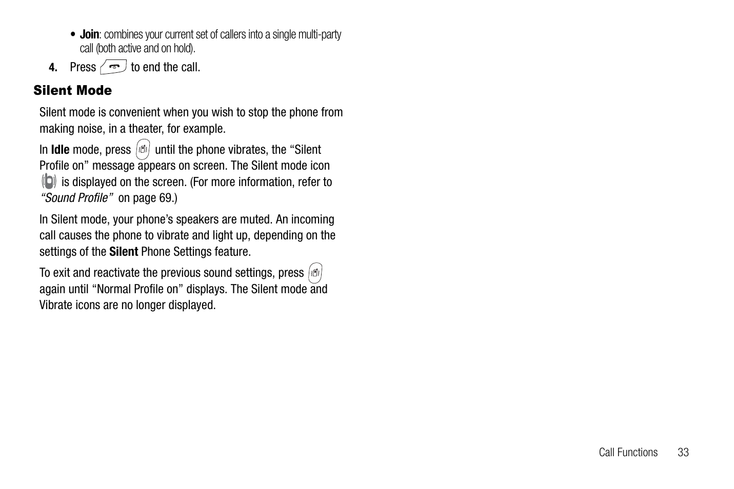 Silent mode | Samsung SGH-A767LBAATT User Manual | Page 37 / 164
