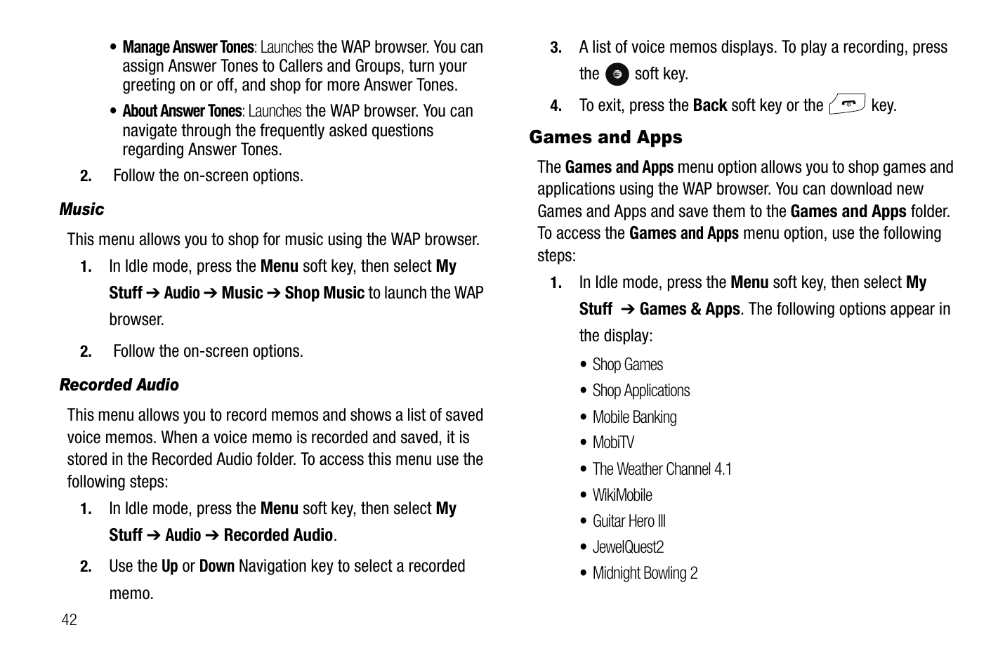 Games and apps | Samsung SGH-A767LBAATT User Manual | Page 46 / 164