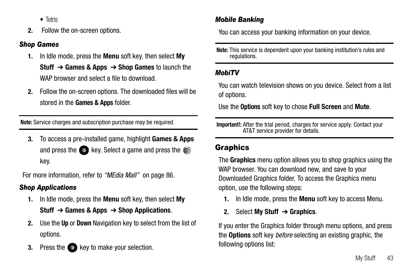 Graphics | Samsung SGH-A767LBAATT User Manual | Page 47 / 164