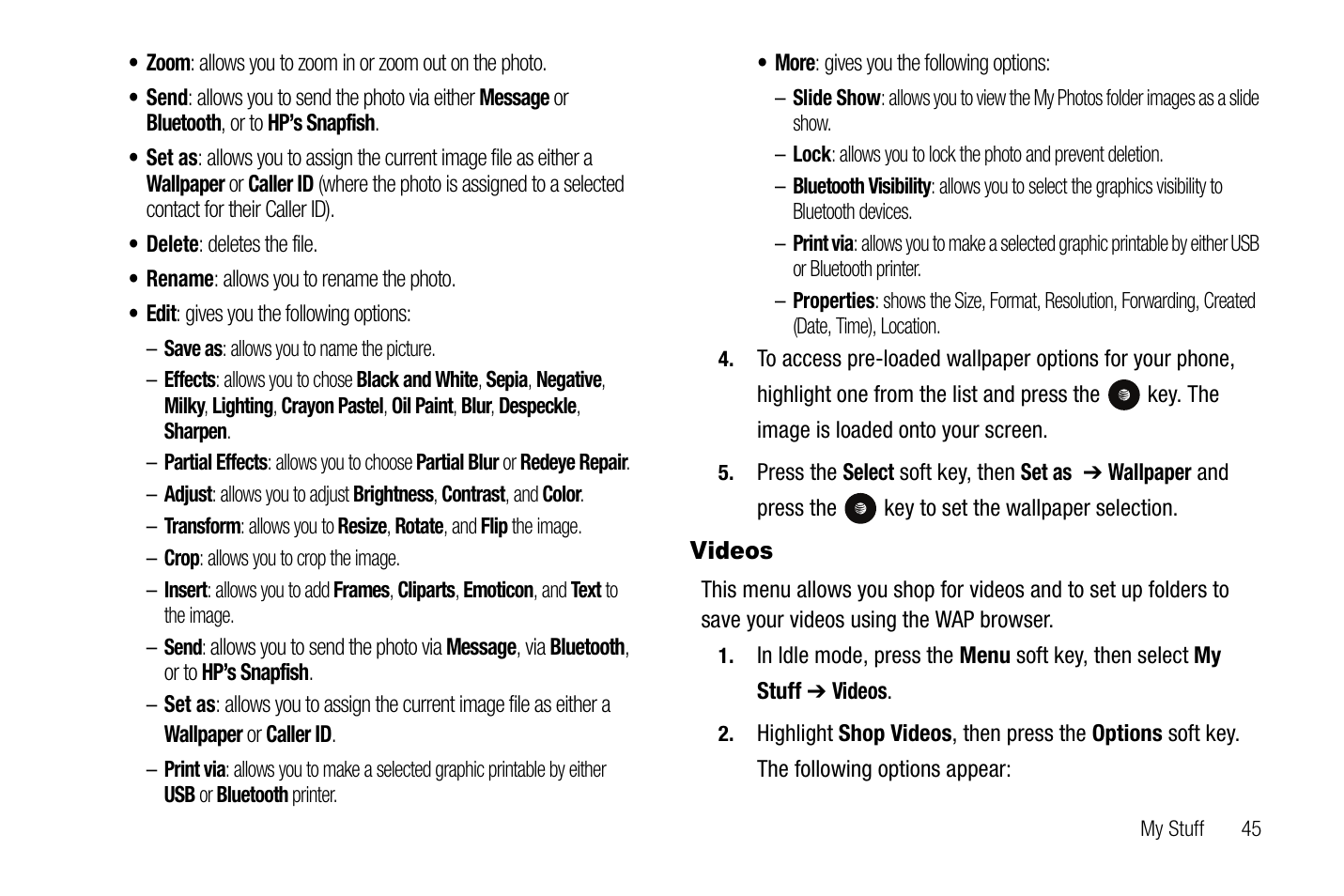 Videos | Samsung SGH-A767LBAATT User Manual | Page 49 / 164