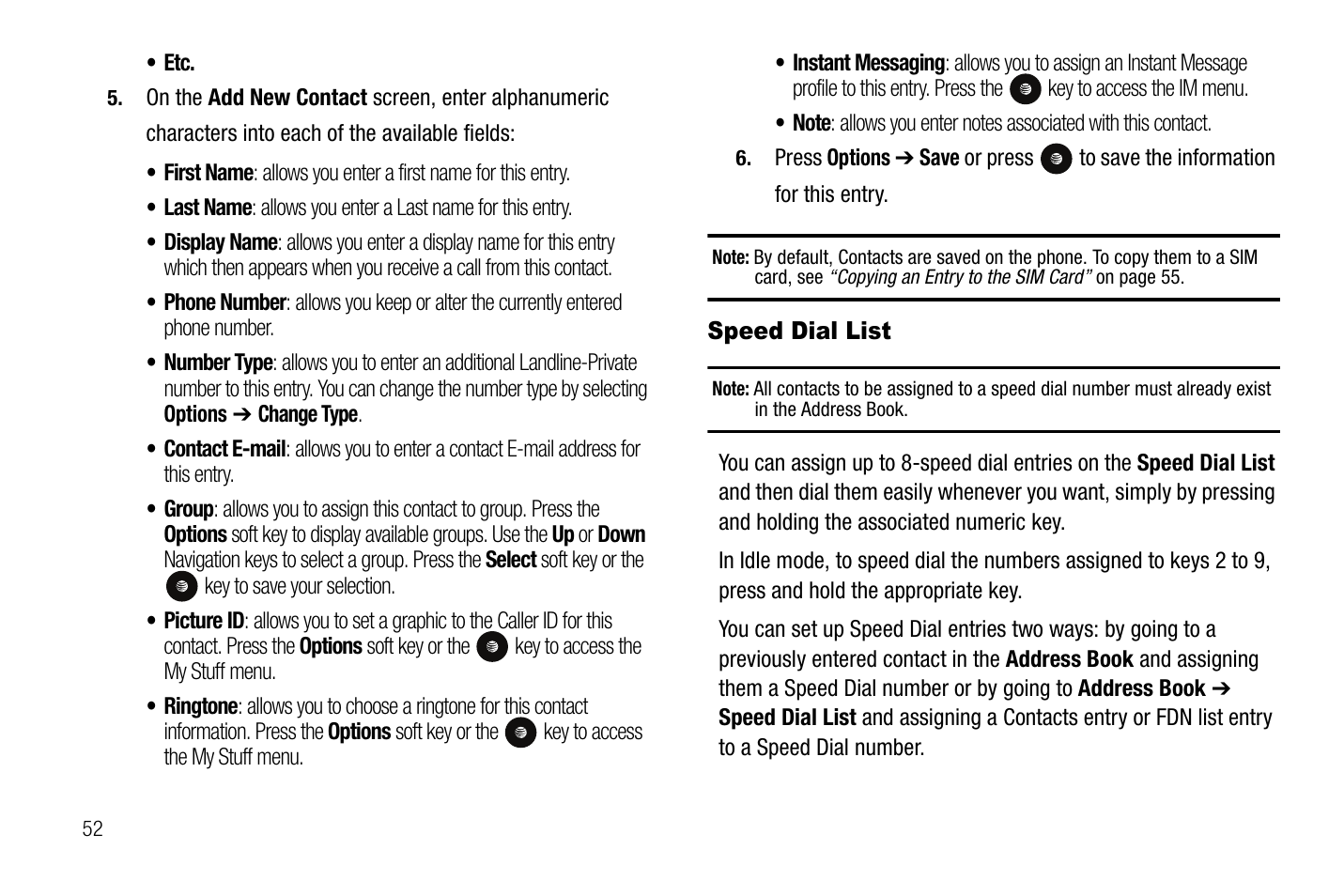 Speed dial list | Samsung SGH-A767LBAATT User Manual | Page 56 / 164